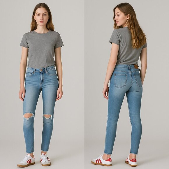 🍭🔥 CANDIE’S Women’s Skinny Low Rise Distressed Jeans Size 0 👖✨ - Picture 4 of 13